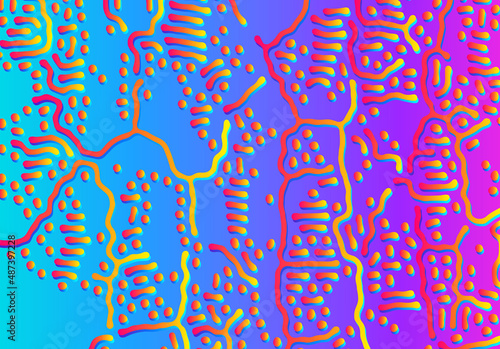 Abstract background with optical illusion generative pattern and vibrant fluid psychedelic colors