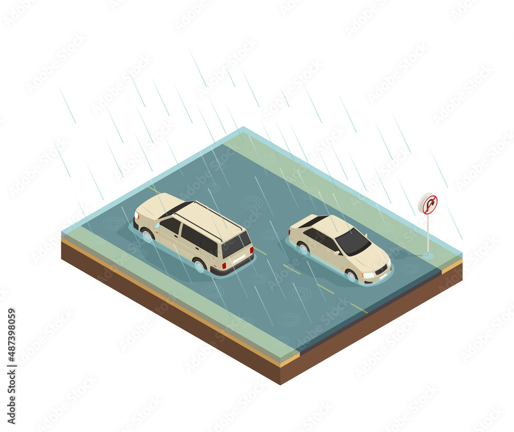 Fototapeta premium High Flood Road Composition