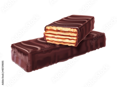 Chocolate Wafers Realistic Composition