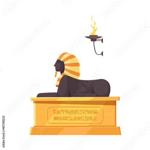 Sphynx On Tomb Composition