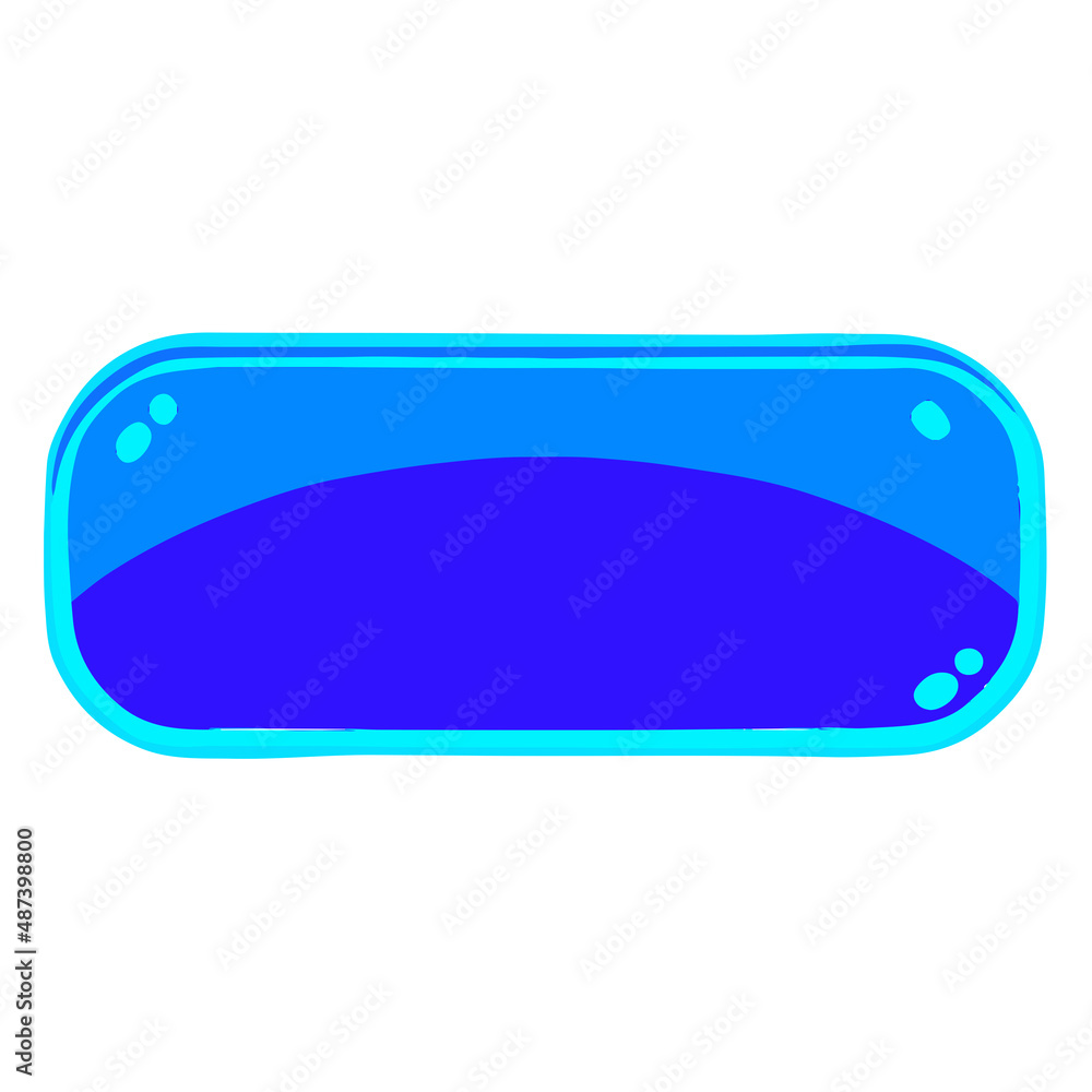 Rectangular elongated blue button, vector illustration Rectangular elongated blue button, vector illustration