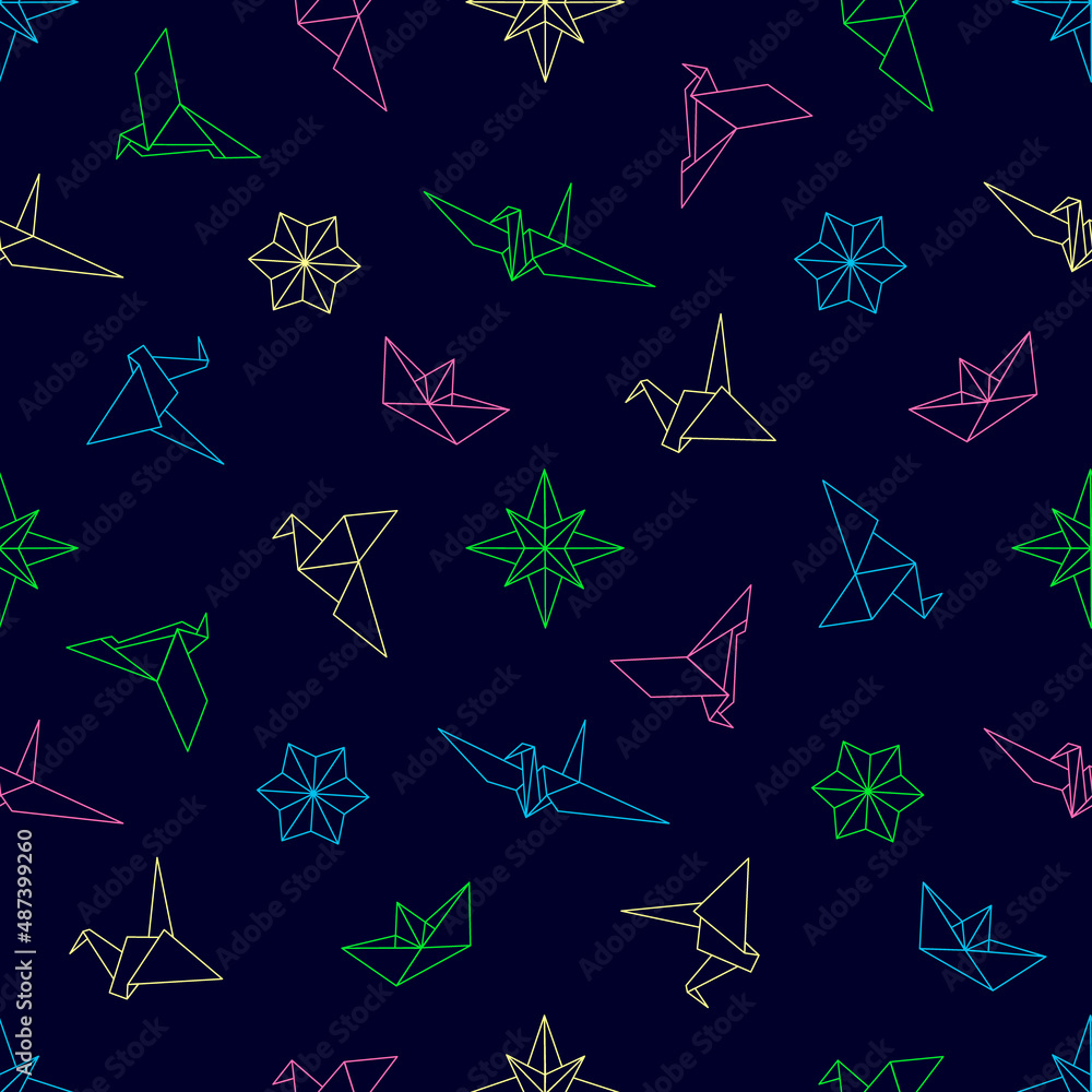 seamless pattern with origami seamless pattern with origami