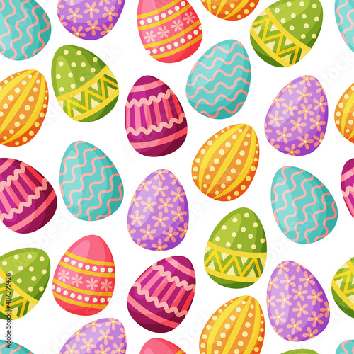 Seamless pattern of Easter eggs. Easter eggs for Easter holidays.Pattern for fabric and wrapping paper. Vector