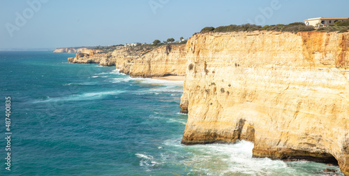 amazing cliff in atlantic ocean- Algarve in Portugal