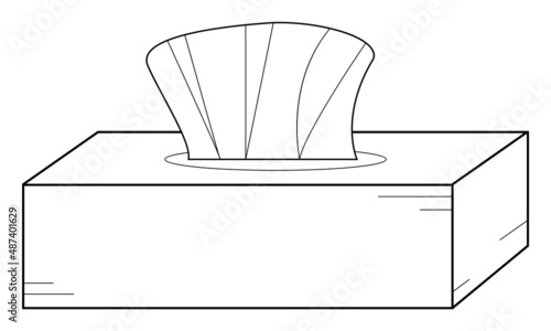 Hand drawn box with dry wipes. Napkins to maintain cleanliness.