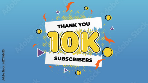 10k subscribers social media celebration banner vector