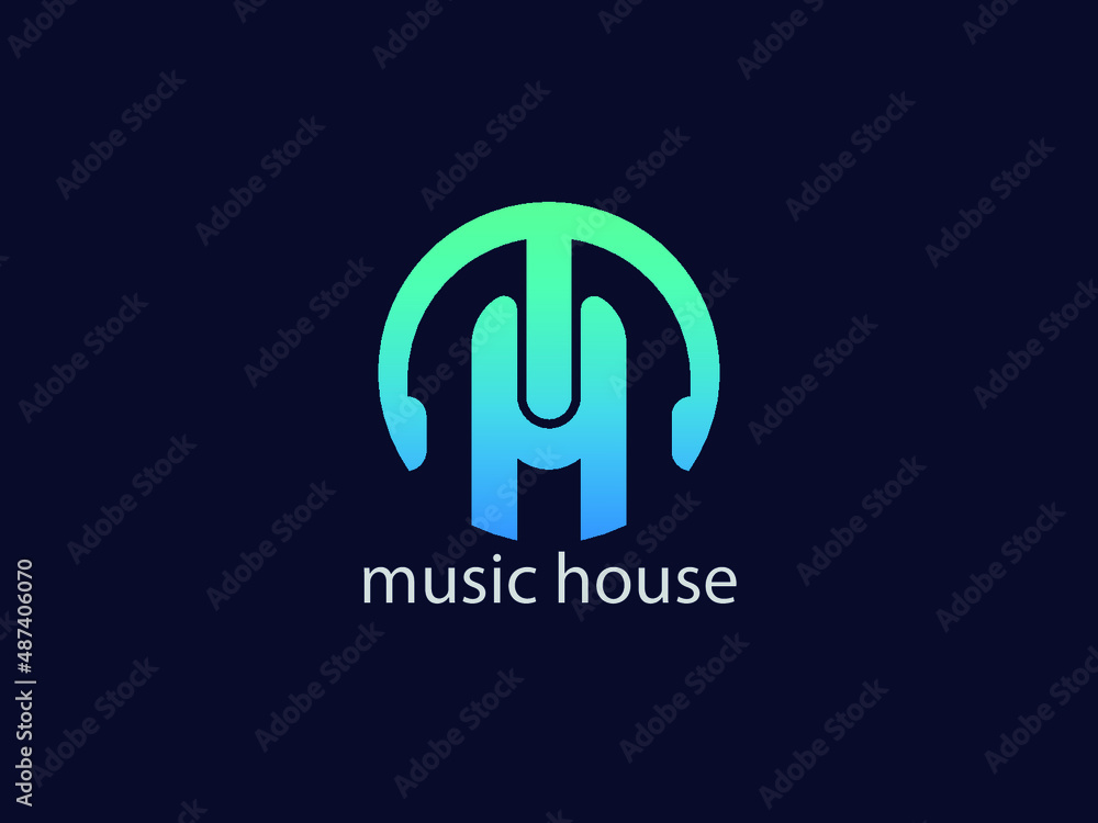 Music Logo Design M+H Music Logomark Stock Vector Adobe Stock