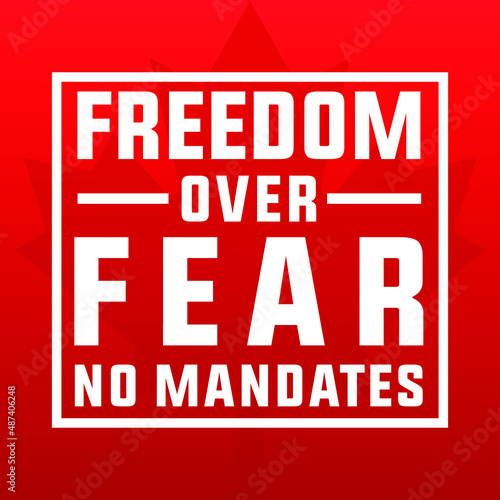 Freedom convoy canada 2022, fight for freedom, end all mandates canadian truckers convoy modernc reative banner sign, design concept, social media post with truck icon on a red canadian background 