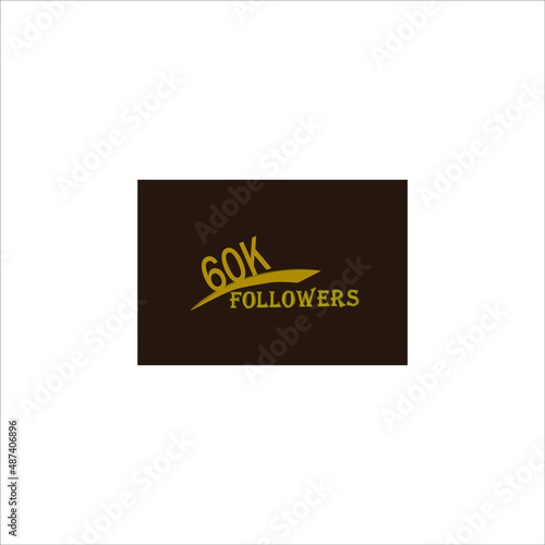 60k follower yellow brownish banner and vector art illustration