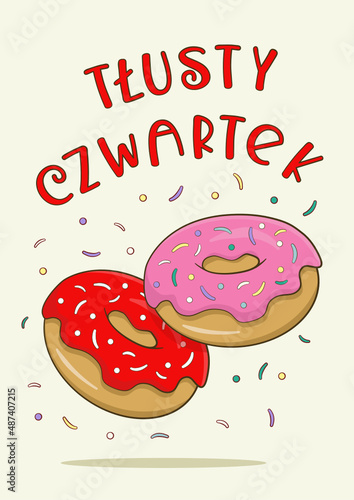Tłusty Czwartek. Wektor. Ilustracja