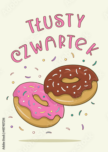 Tłusty Czwartek. Wektor. Ilustracja