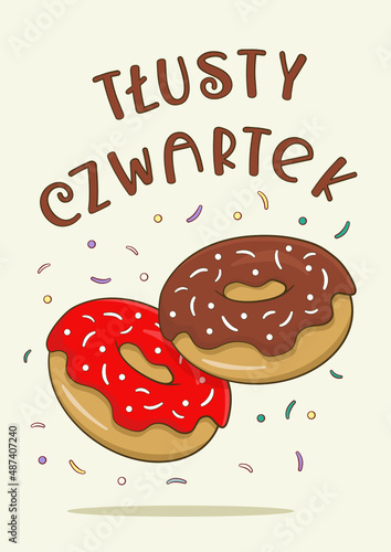 Tłusty Czwartek. Wektor. Ilustracja