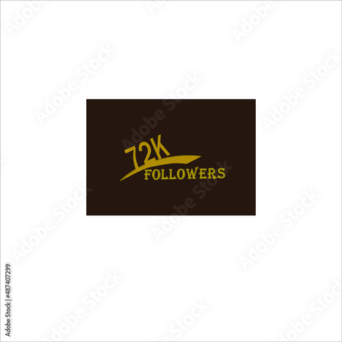 72k follower yellow brownish banner and vector art illustration