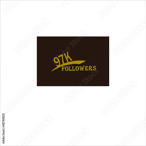 97k follower yellow brownish banner and vector art illustration