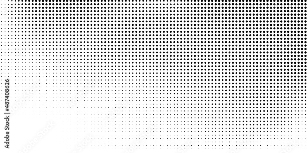 Halftone dotted background. Black dots in modern style on a white background. Halftone dotted background. Black dots in modern style on a white background.