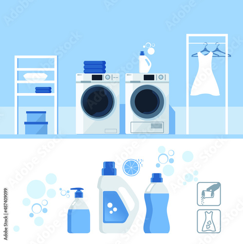 Illustration of the concept of laundry and dry cleaning