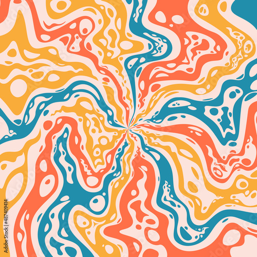 Abstract psychedelic groovy background.