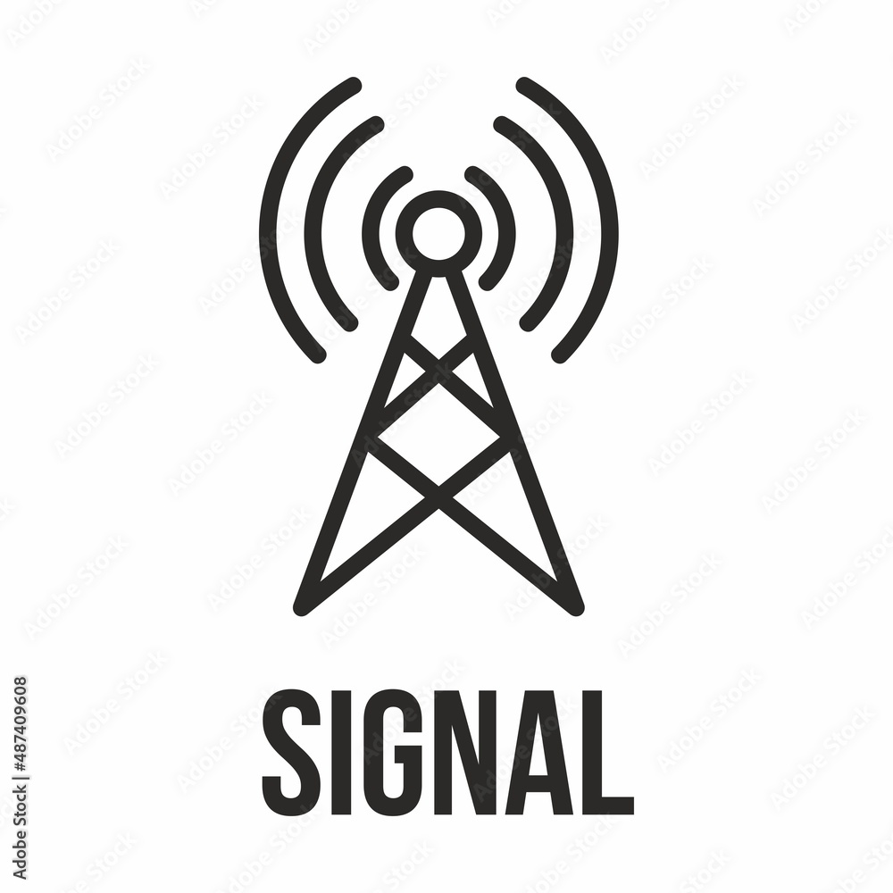 Cell Phone Tower, Radio tower icon. Linear style. Transmitter Icon. Cell phone tower vector icon. Wireless cellular, cell signal or radio network antenna line art icon for apps and websites Cell Phone Tower, Radio tower icon. Linear style. Transmitter Icon. Cell phone tower vector icon. Wireless cellular, cell signal or radio network antenna line art icon for apps and websites