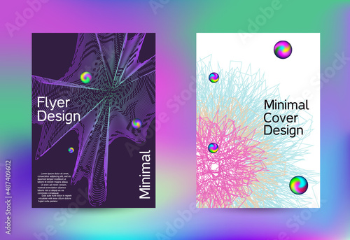 Minimum coverage of a vector. Cover design. Set of modern abstract musical backgrounds. Sound flyer for creating a fashionable cover, banner, poster, booklet...