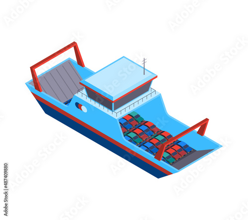 Car Ferry Boat Composition