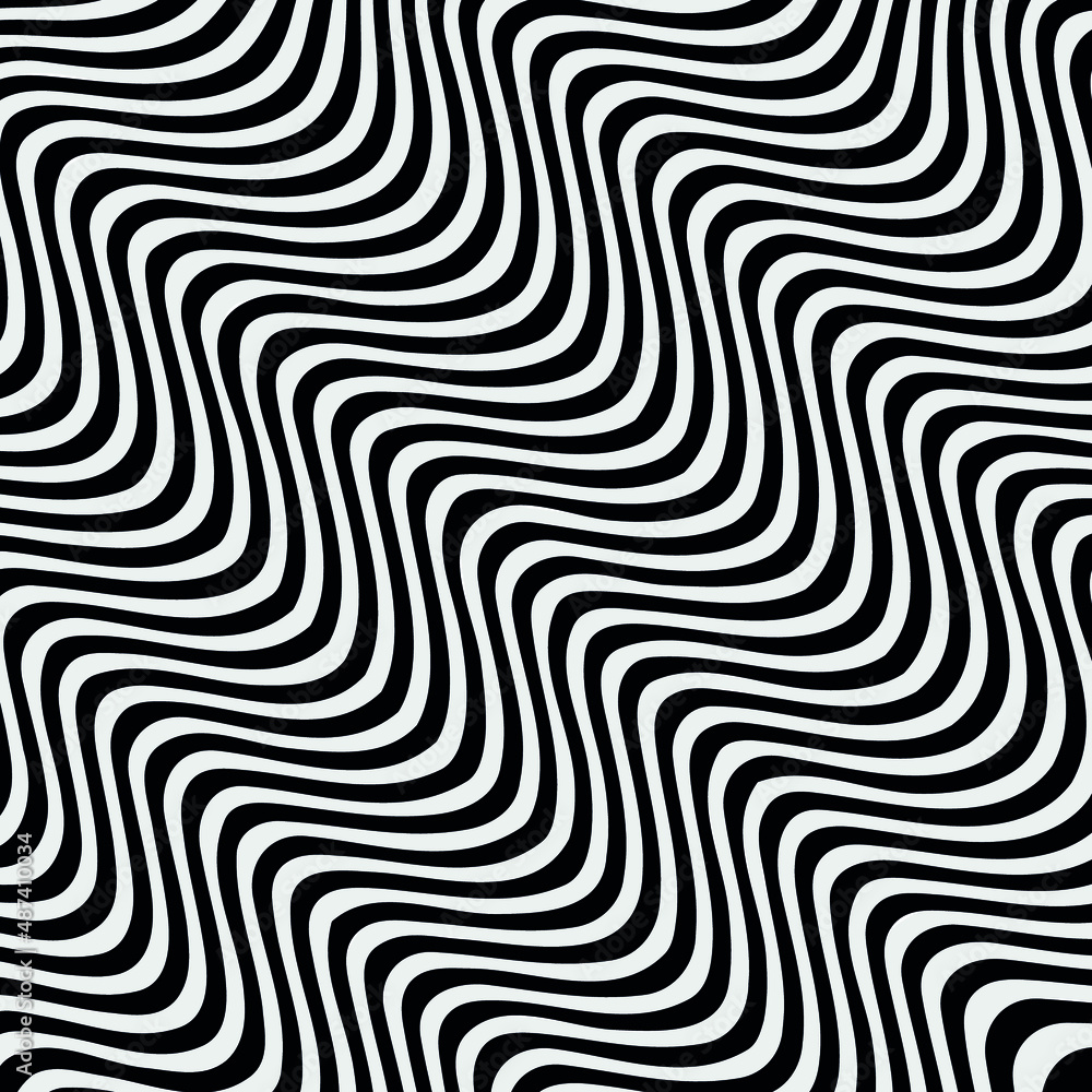 geometrical optical illusion background. Wavy lines texture Stock