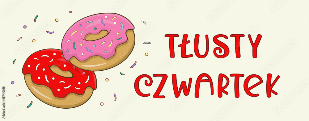 Fototapeta premium Tłusty Czwartek. Wektor. Ilustracja