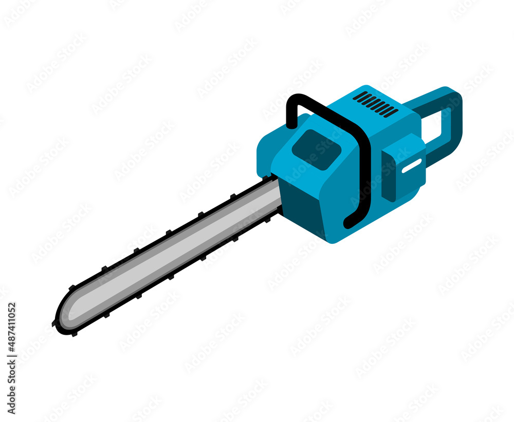 Isometric Sawmill Chainsaw Composition Isometric Sawmill Chainsaw Composition
