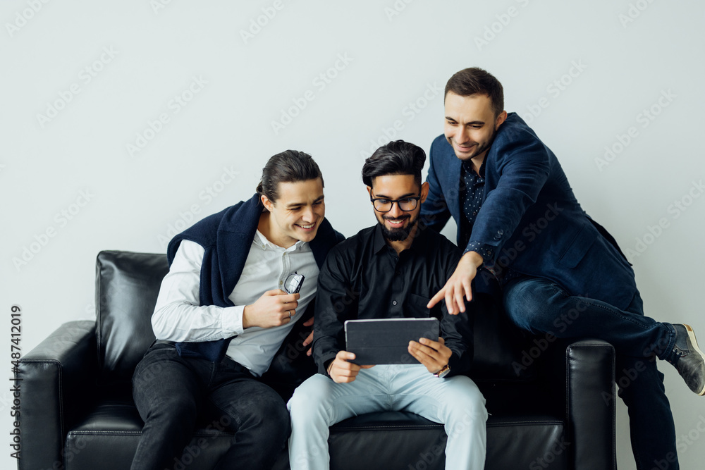 Work team having a meeting together in modern office Work team having a meeting together in modern office