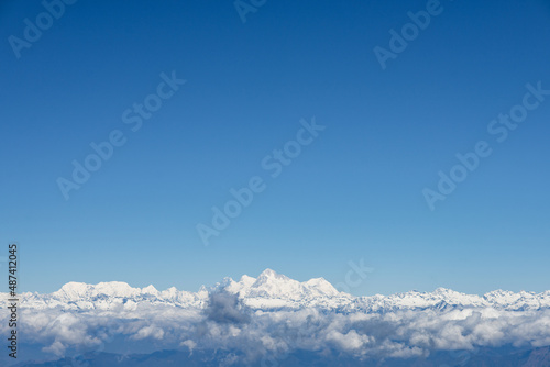 Himalayan mountain range with high mountains