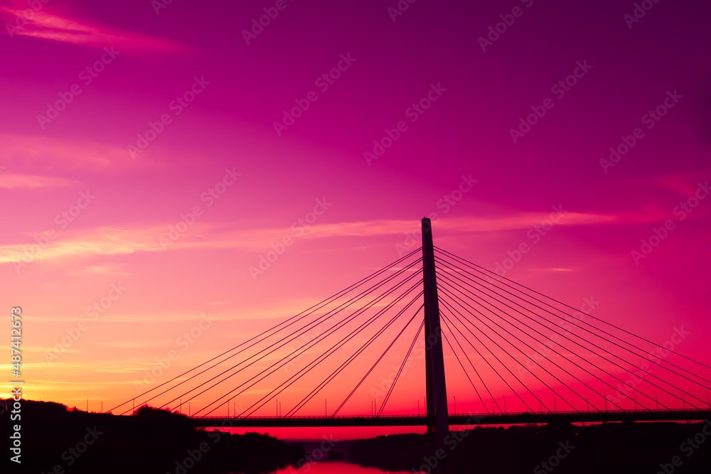 Fototapeta premium bridge at sunset