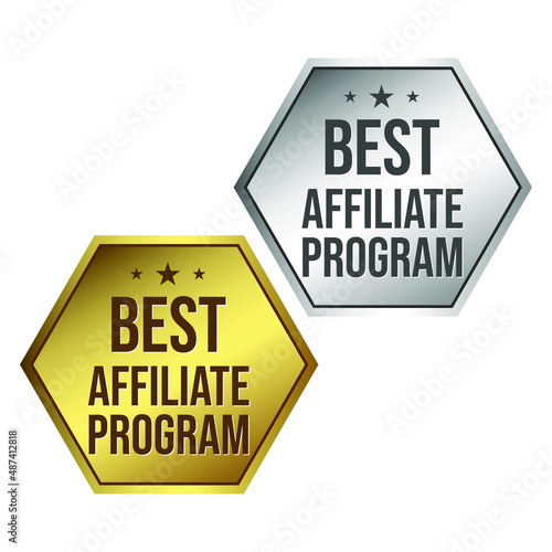 Best affiliate program marketing business icon label badge design vector