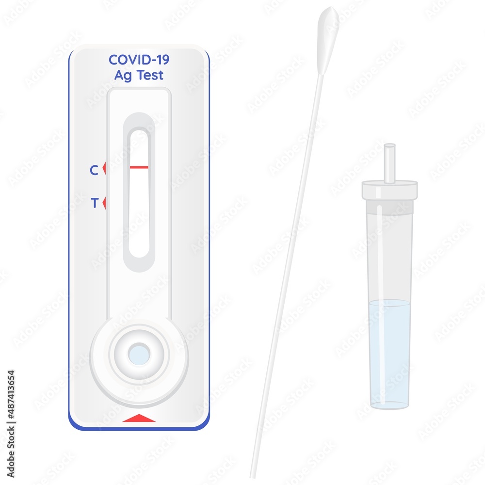 Covid19 Rapid Antigen test. Coronavirus swap sample in lysis buffer