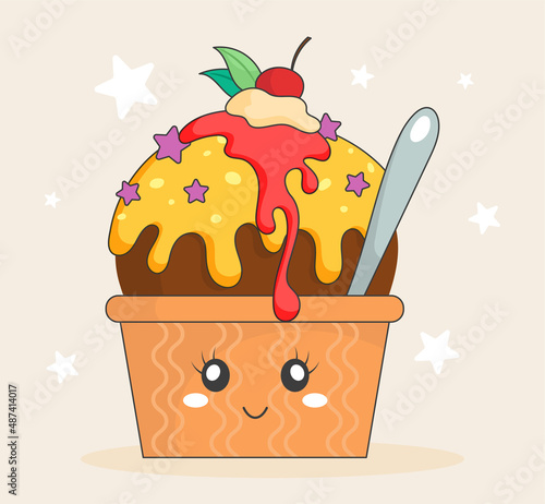 Ice cream with spoon