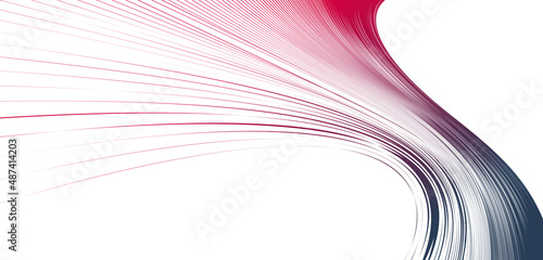 Distorted and deformed lines vector abstract background, curvature of space, 3D linear flow curve shape, science fiction.