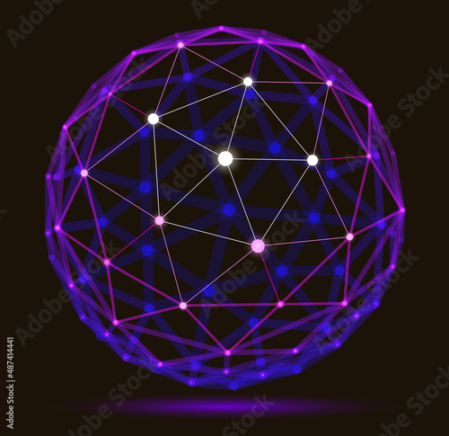 Abstract 3D mesh sphere vec...