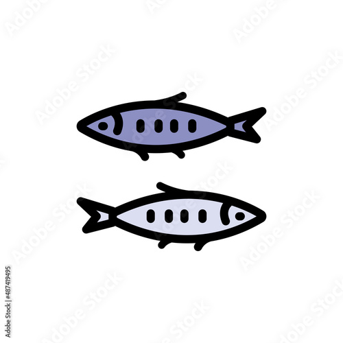 Simple fish line icon
