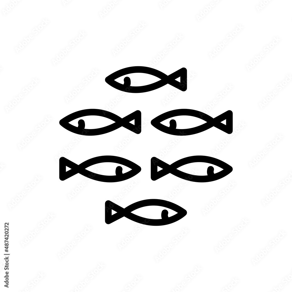Sardines fish line icon Sardines fish line icon
