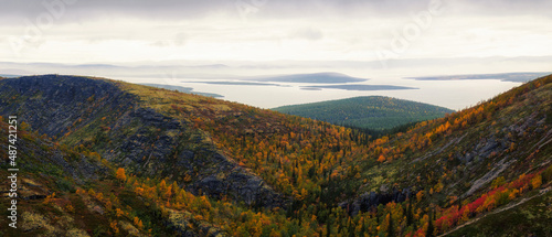North Russia Khibiny mountains in autumn mountain lake and forest. Murmansk region © Andrey