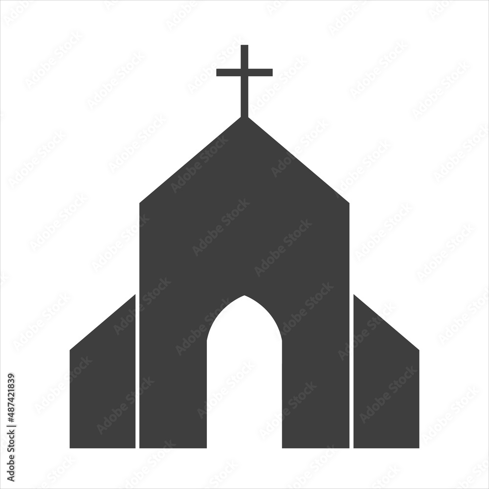 church vector icon on white isolate. Vector