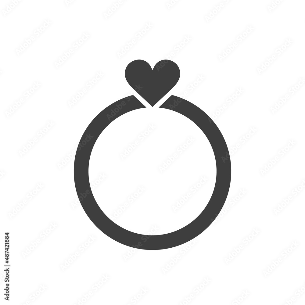 Wedding ring icon on a white background. Gift for a girl Wedding ring icon on a white background. Gift for a girl