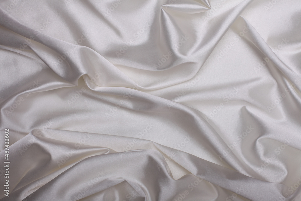 White wave fabric silk. Abstract texture horizontal copy space background. White wave fabric silk. Abstract texture horizontal copy space background.
