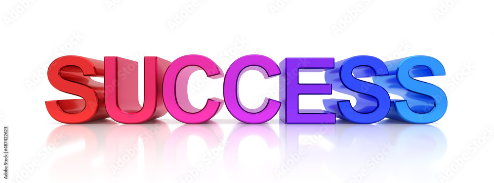 Fototapeta premium Word success written with colorful 3d letters.