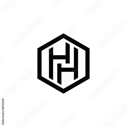 H or HH initial letter logo design concept