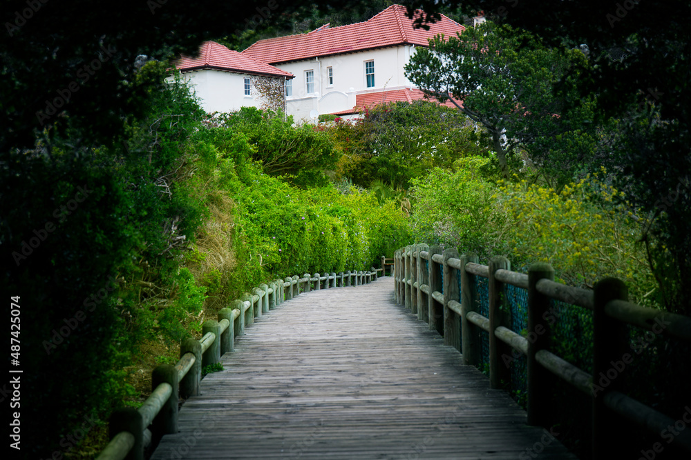 Wooden bridge leading to the estate