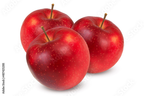 Red apples on isolated white background