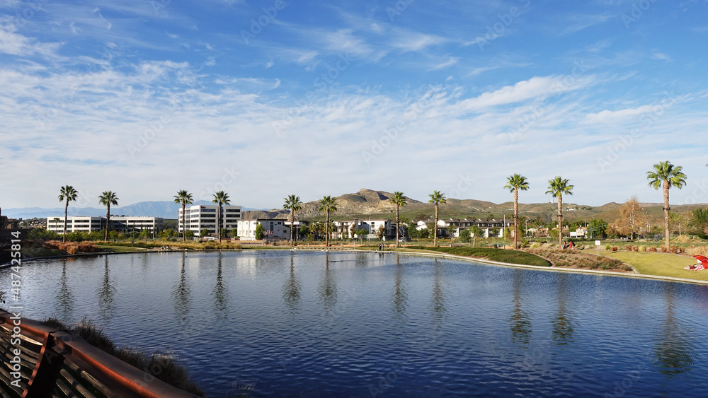Scenic view of Dos Lagos in Corona California
