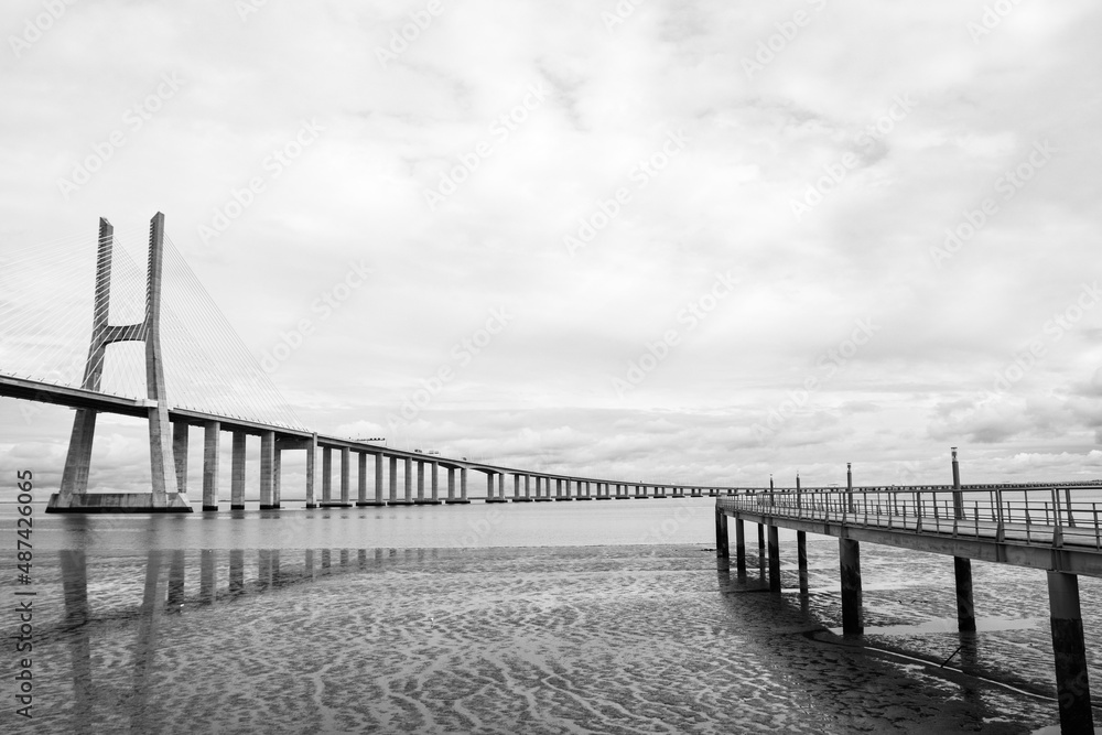 The Longest Bridge in Europe - Vasco da Gama bridge in Lisbon, Ponte Vasco da Gama