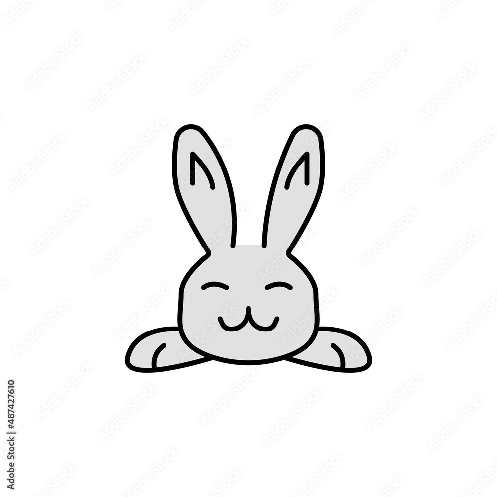 easter, bunny, mammal, rabbit line colored icon. Signs and symbols can be used for web, logo, mobile app, UI, UX easter, bunny, mammal, rabbit line colored icon. Signs and symbols can be used for web, logo, mobile app, UI, UX