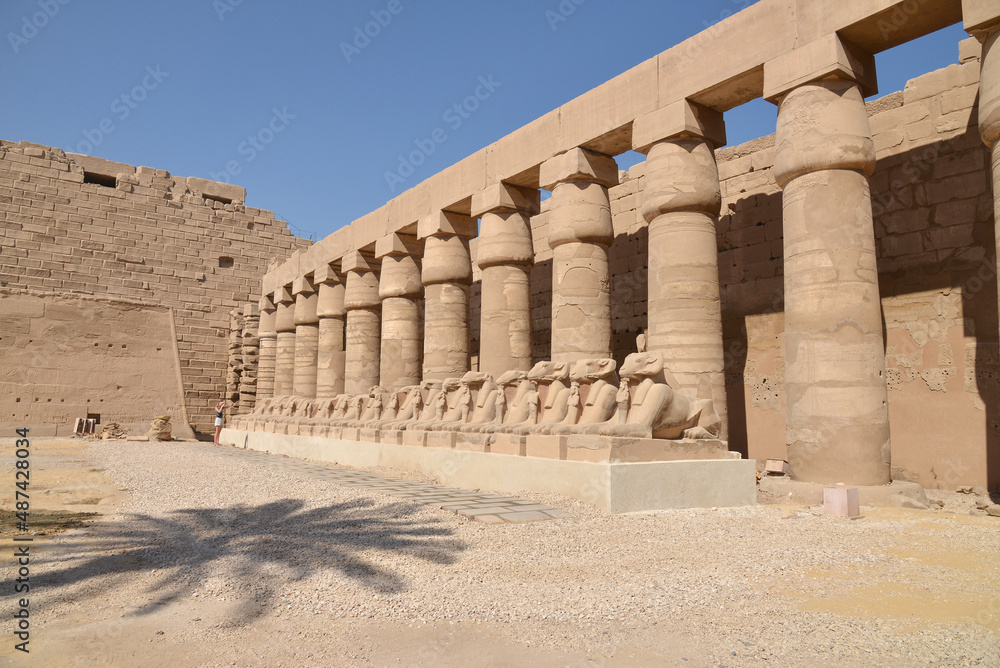 The Karnak Temple Complex and sphinx statues. The Karnak Temple Complex and sphinx statues.