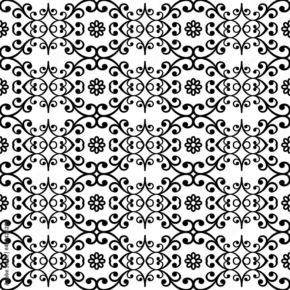 Fototapeta premium Orient classic pattern. Seamless abstract background with vintage elements. Orient background. Black and white ornament for wallpaper and packaging